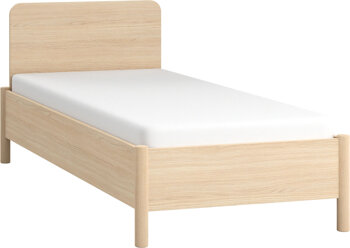 Łóżko z wezgłowiem prostym z podłogą na taśmie 90x200 OMM dąb jasny