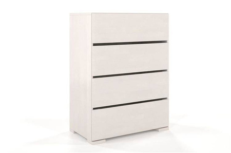Drewniana komoda bukowa Visby Sandemo 4S80 / szer. 80 cm, kolor biały