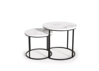 OREO zestaw dwóch ław biały marmur / czarny (1p=1szt)