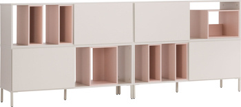 Komoda podwójna ze skrzynkami Into by VOX szarobeżowy/pudrowy róż