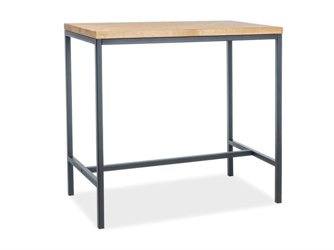 STOLIK BAROWY METRO OKLEINA NATURALNA DĄB/CZARNY 110x60x100