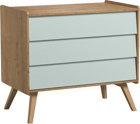 Komoda 3 szufl. dąb/zielony Vintage firmy Vox