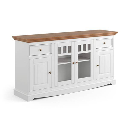Komoda Belluno Elegante 4D biała / dąb