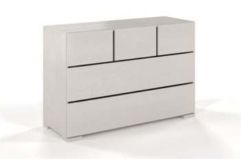 Drewniana komoda sosnowa Visby Sandemo 3+2 / kolor biały