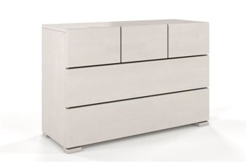 Drewniana komoda sosnowa Visby Hessler 3+2 / kolor biały