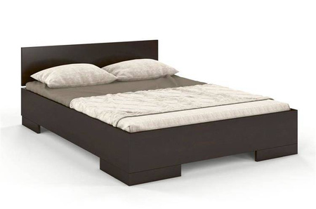 Łóżko drewniane sosnowe ze skrzynią na pościel Skandica SPECTRUM Maxi & Long ST (długość + 20 cm) / 180x220 cm, kolor palisander