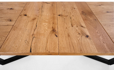 MASSIVE stół rozkładany 160-250x90x77 cm jasny dąb/czarny (2p=1szt)