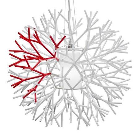 Lampa wisząca CORAL REEF biało czerwona 62 cm