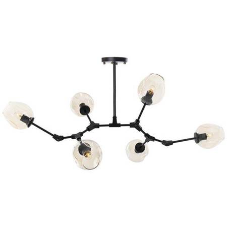 Lampa wisząca MODERN ORCHID-6 bursztynowo czarna 130 cm