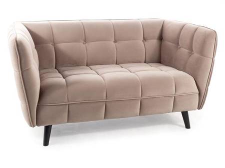 SOFA CASTELLO 2 VELVET C. BEŻ BLUVEL 40 / WENGE