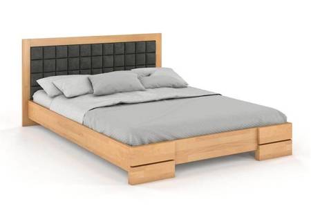 Tapicerowane łóżko drewniane - bukowe Visby GOTLAND Long (Długość + 20 cm)