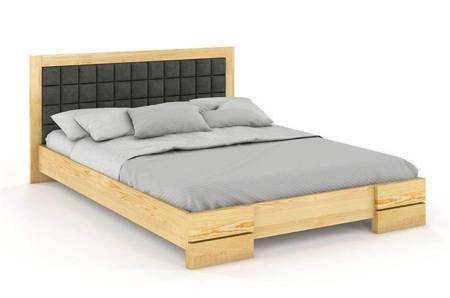 Tapicerowane łóżko drewniane - sosnowe Visby GOTLAND
